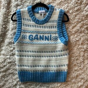 GANNI Off-White Jacquard Vest